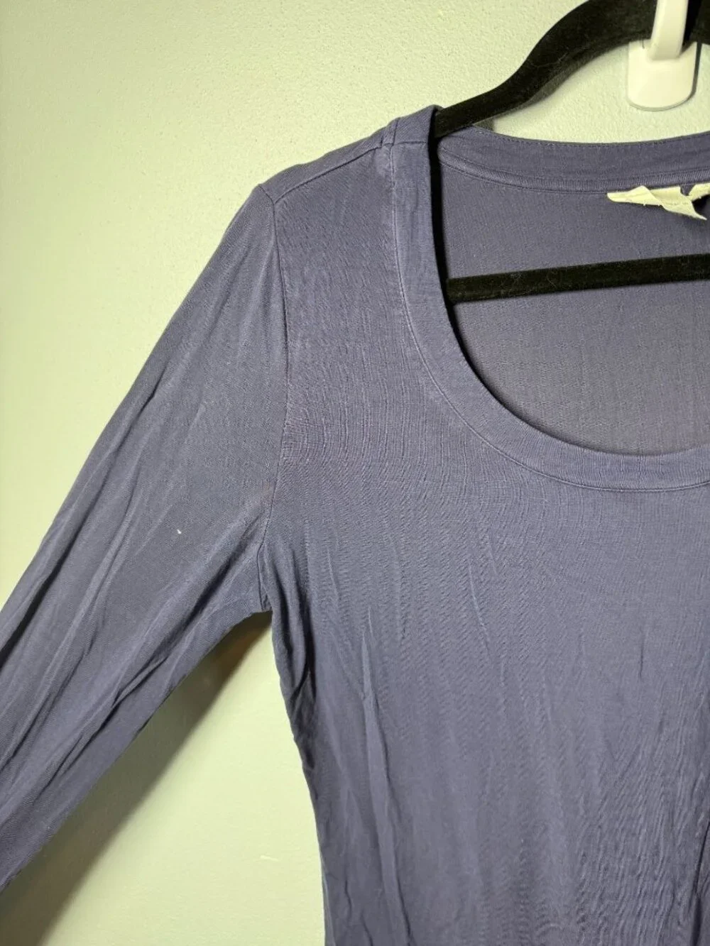 Soma Womens Small Navy Blue Long Sleeve Scoop Neck Sleep Pajama Tee‎ Scoop Neck